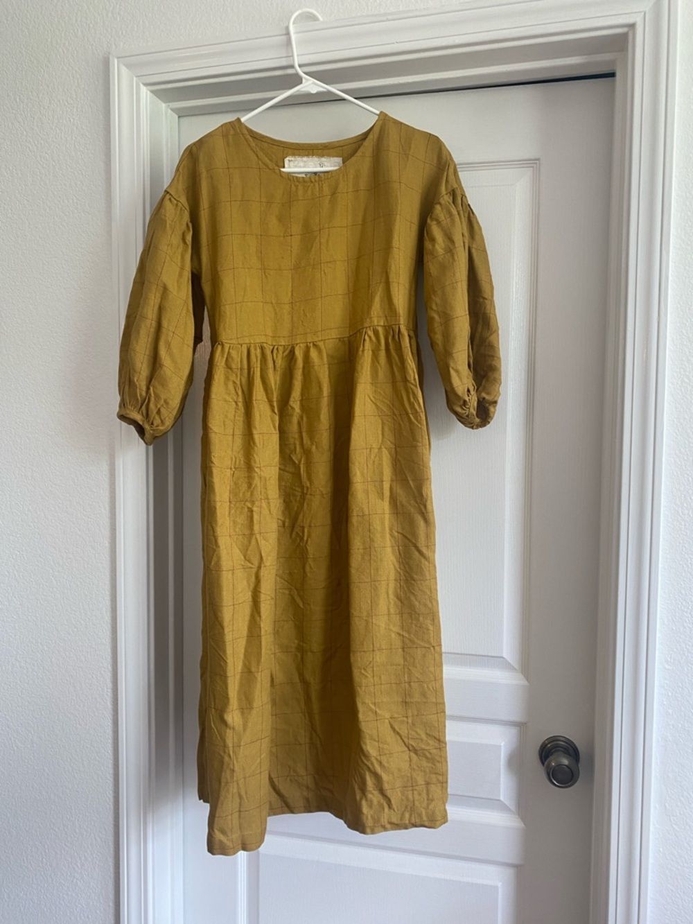 NPL Mustard Heavyweight Check Dress